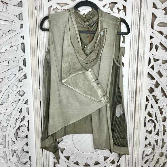 Luukaa Olive Avantgarde Asymmetrical Layering Tunic Vest NWT - Picture 1 of 6
